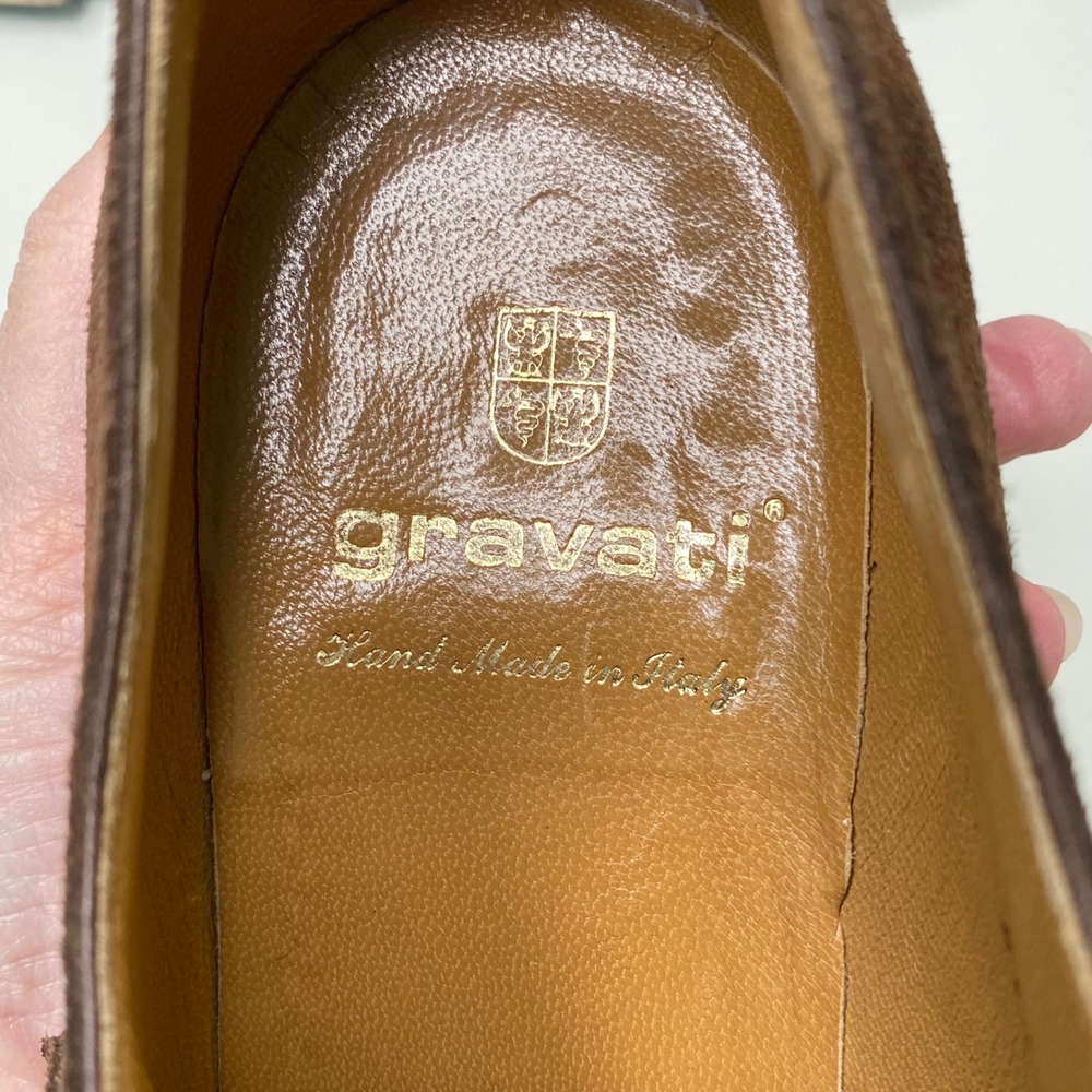 Gravati Split Toe Monk Strap Suede Dress Shoes Mens 8.5M Brown Leather Italy - Picture 9 of 12